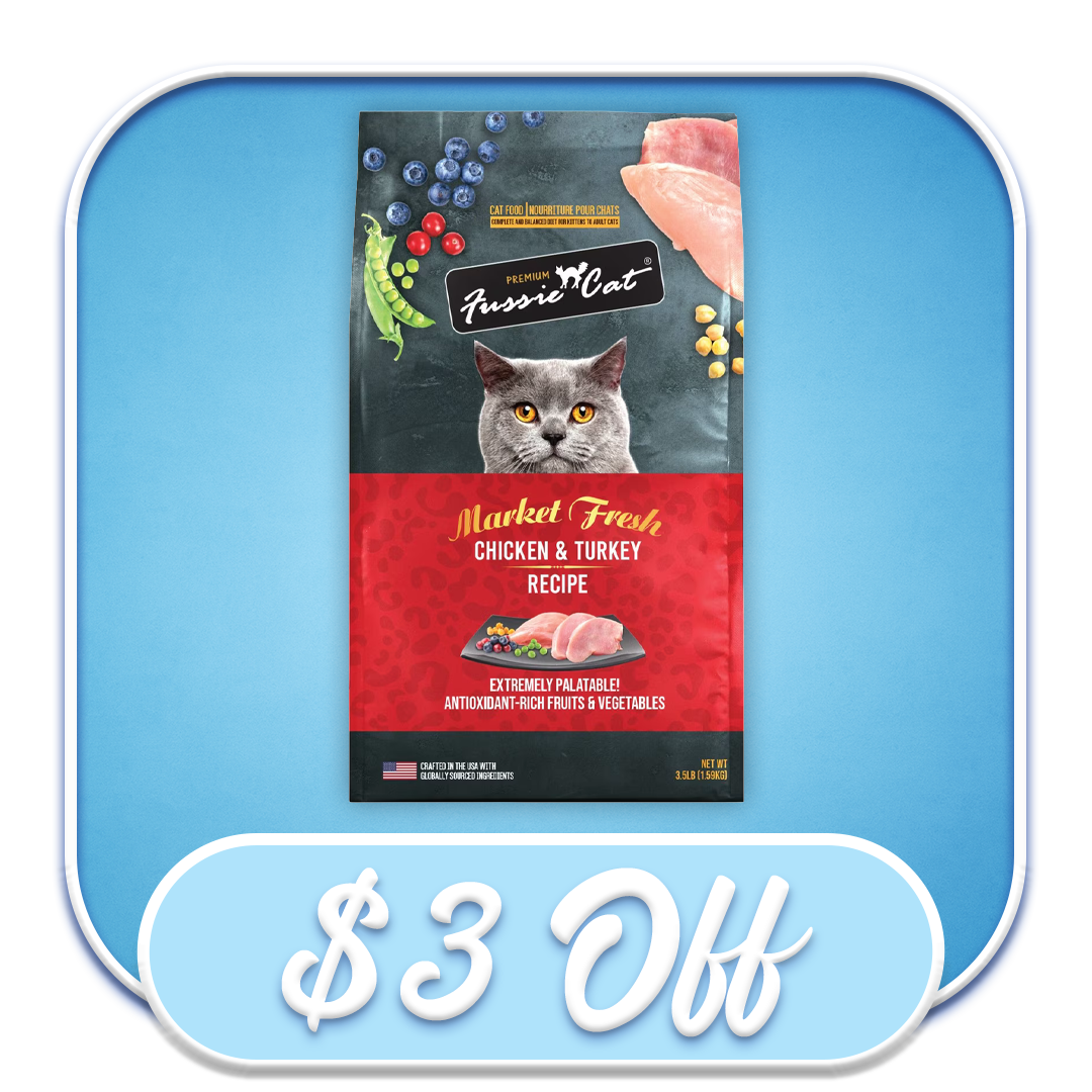 #50293 - Fussie Cat Market Fresh Chicken & Turkey 3.5lb Dry Cat Diet