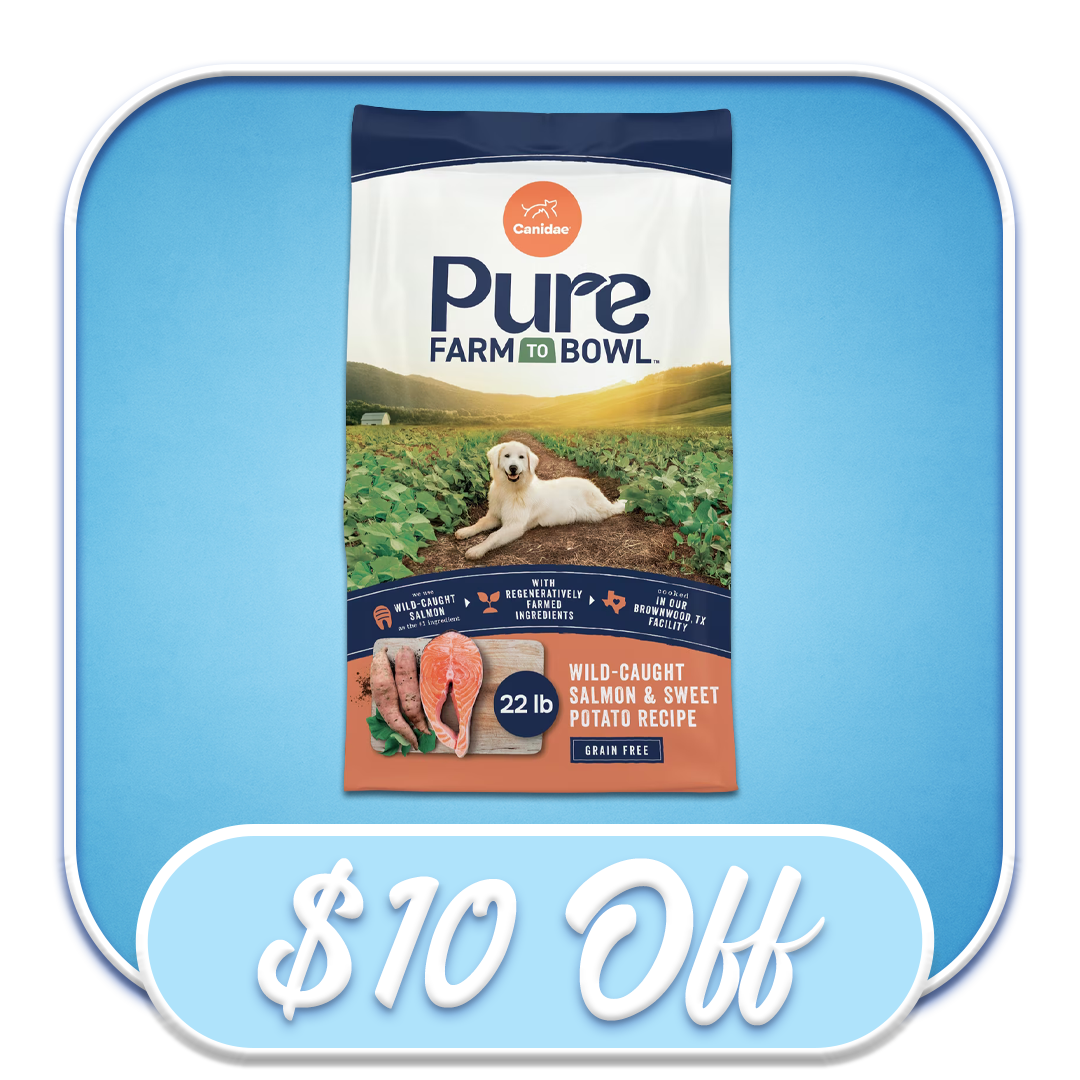 #33168 Canidae - Pure Farm to Bowl Grain Free Wild-Caught Salmon & Sweet Potato Recipe 22lb Dry Dog Diet