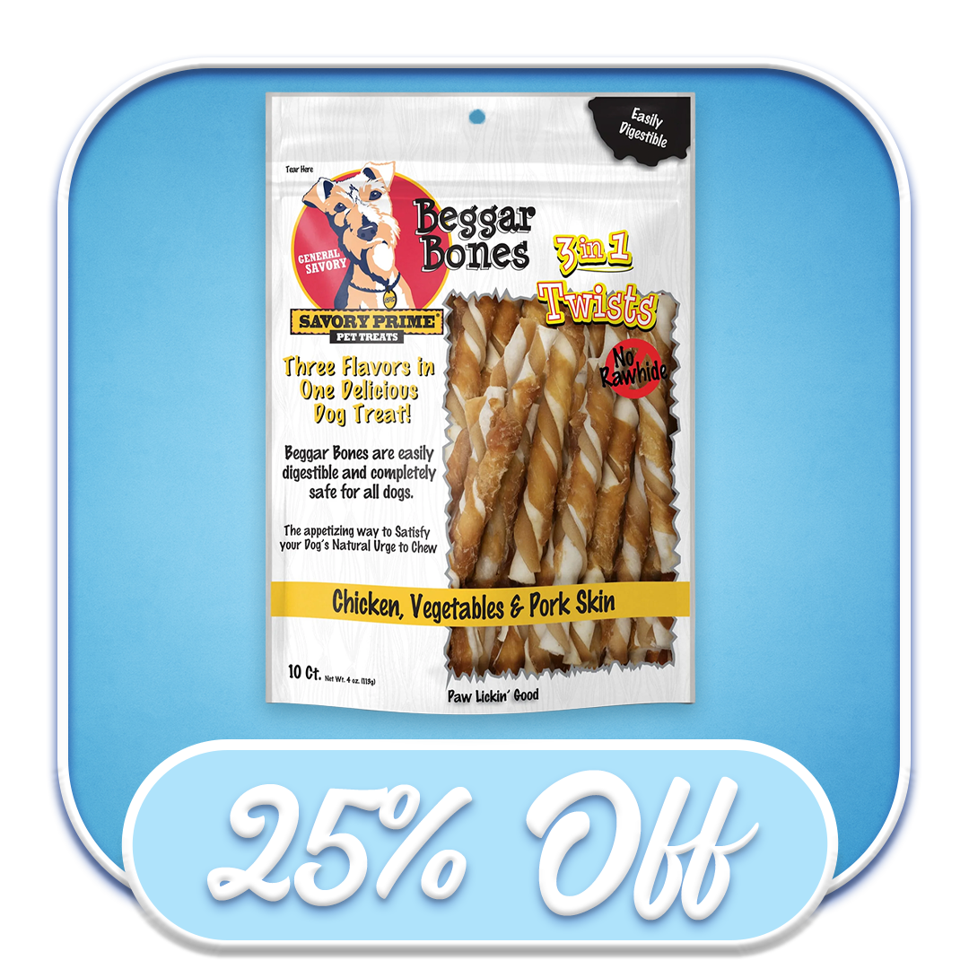 #51445 Savory Prime - Beggar Bones 3-in-1 Twists 10ct