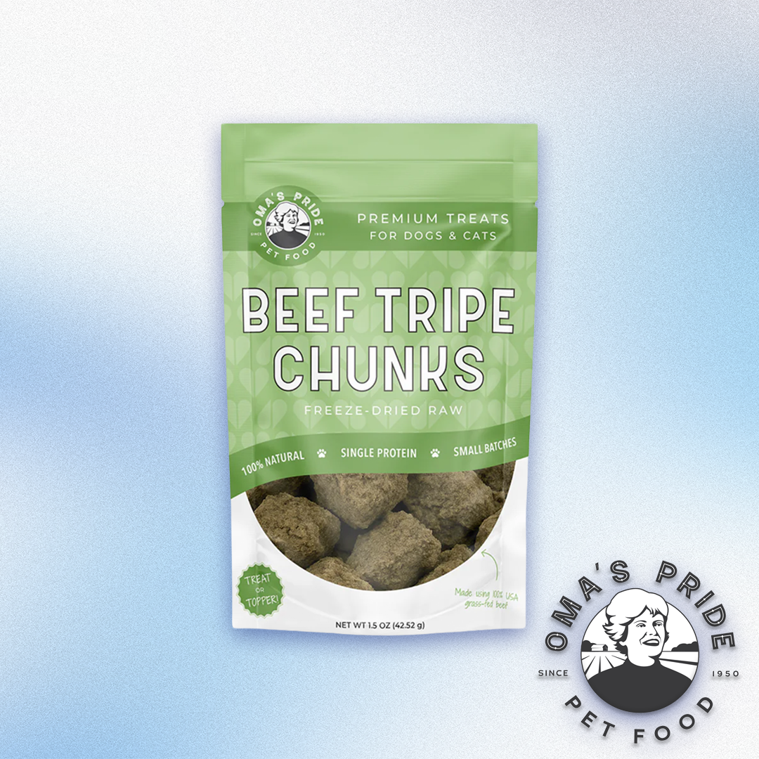 Oma's Pride - Freeze-Dried Raw Beef Tripe Chunks (1.5oz)