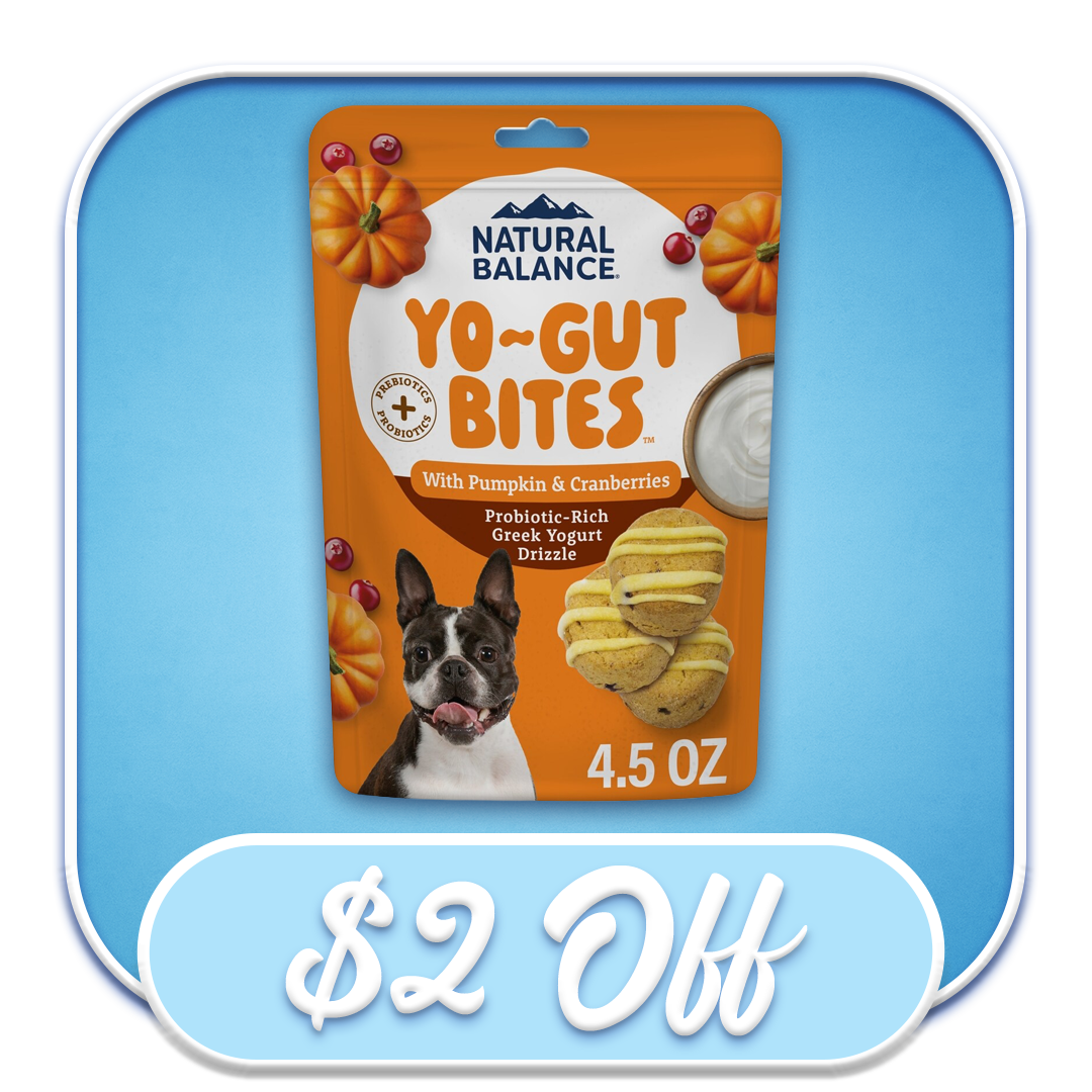 #52007 Natural Balance - Yo-Gut Bites Pumpkin & Cranberries 4.5oz Treats