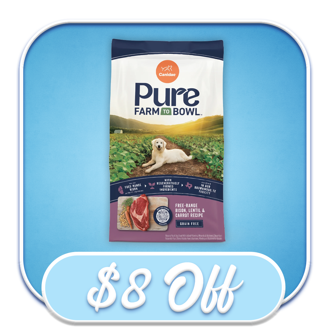 #41015 - Canidae PURE Grain-Free Free-Range Bison, Lentil & Carrot 21lb Dry Dog Diet