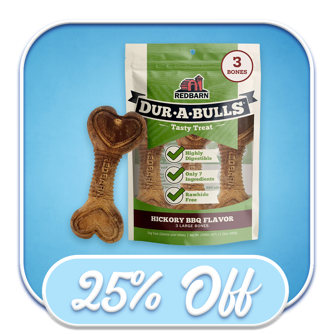 #50909/#50906 Redbarn - Dur-A-Bulls Hickory BBQ Bones Large/Medium Packs