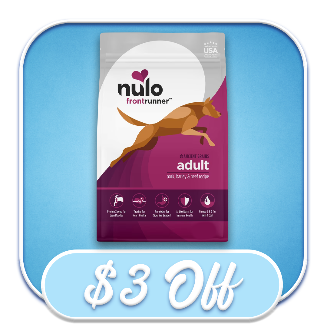 #42234 - Nulo Frontrunner Ancient Grains Adult Pork, Turkey, & Beef Recipe 3lb Dry Dog Diet