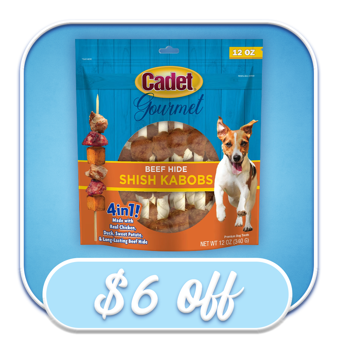 #37530 Cadet - 4-in-1 Beef Hide Shish Kabobs 12oz