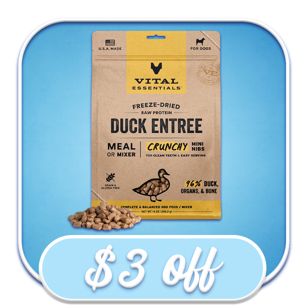#48989 Freeze Dried Raw Protein Duck Entree Crunchy Mini Nibs (14oz)