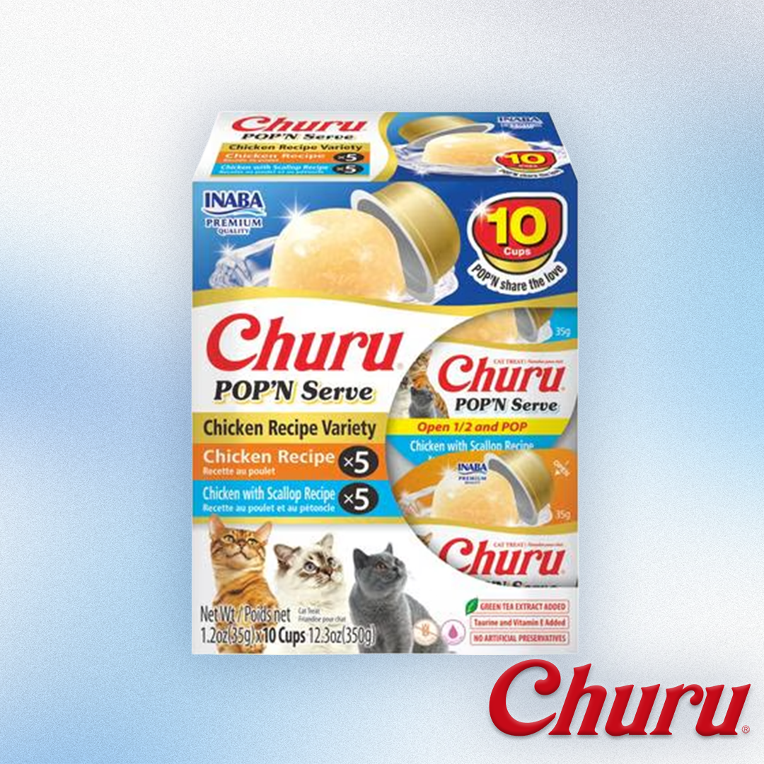 Inaba Churu - Pop'N Serve Chicken Recipe Variety 10ct