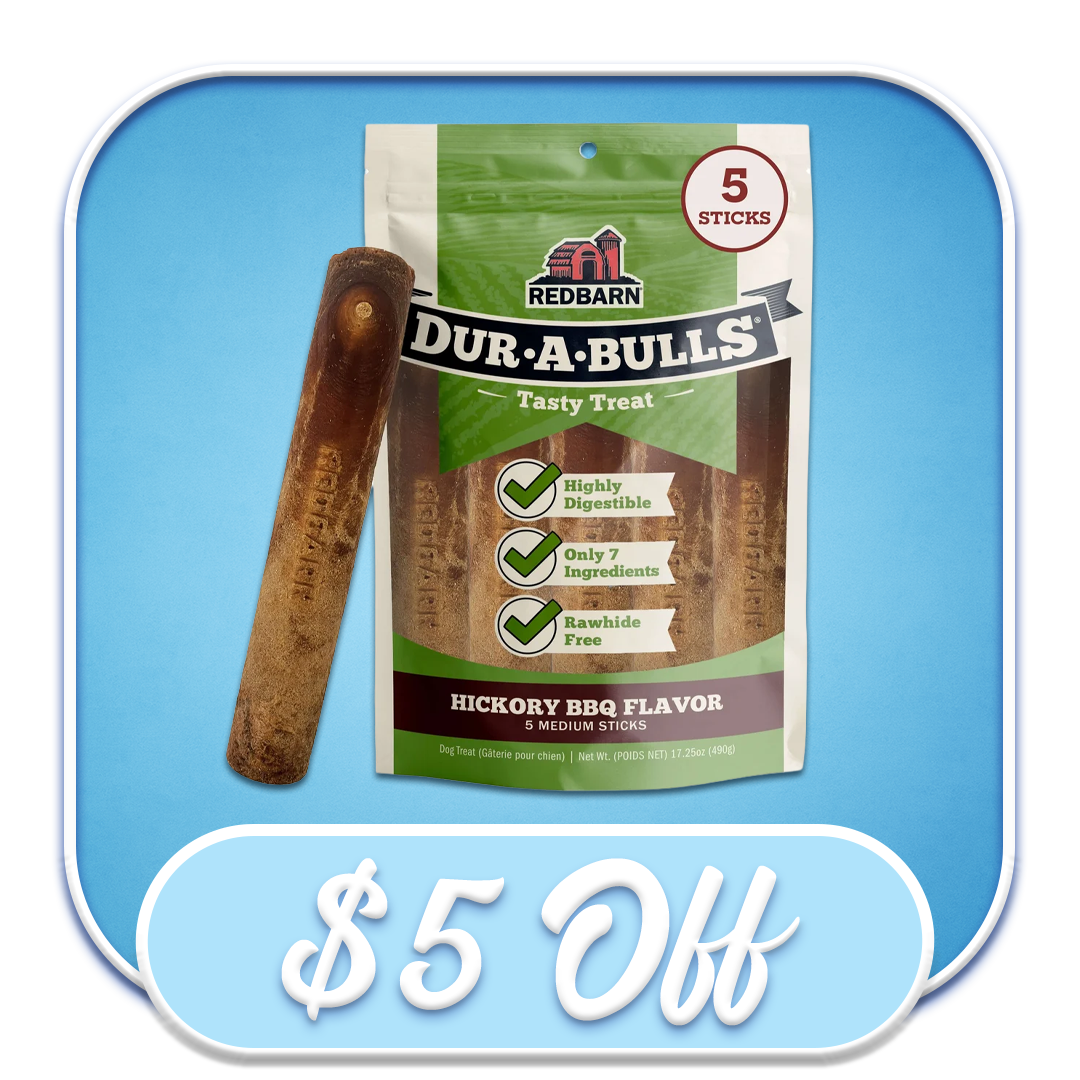 #50909 Redbarn - Dur-a-Bull Sticks Medium Hickory BBQ Flavor 5pk 