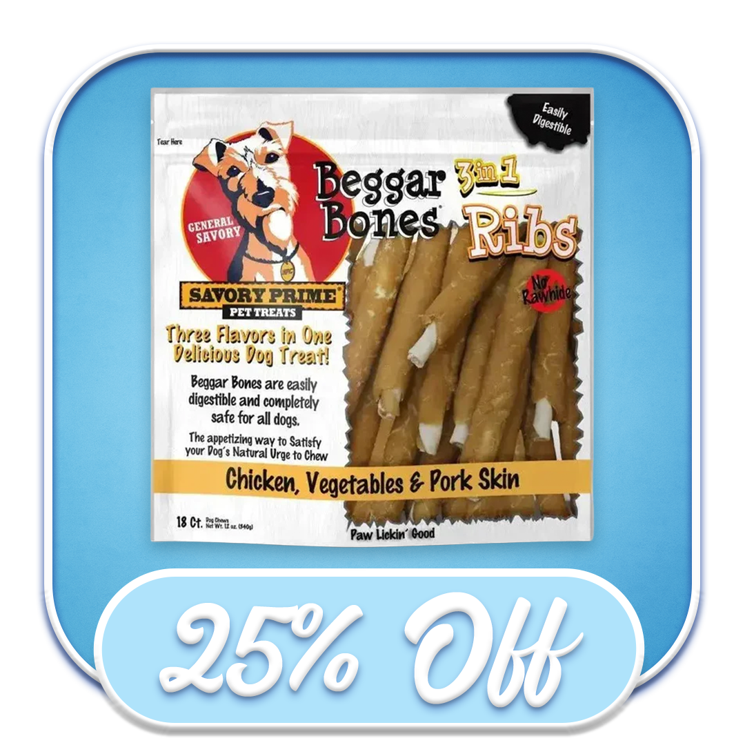 #51440 Savory Prime - Beggar Bones 3-in-1 Ribs 18ct