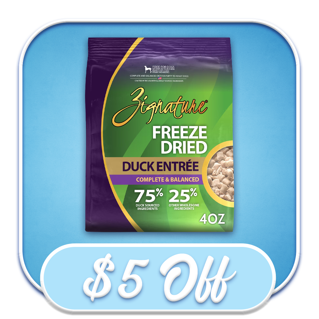 #52722 Zignature  - Freeze-Dried Duck Entree 4oz Dog Diet