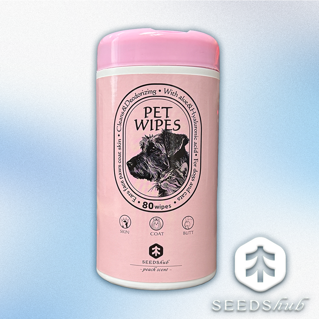 SeedsHub - Cleaning and Deodorizing Pet Wipes (Peach Scent)