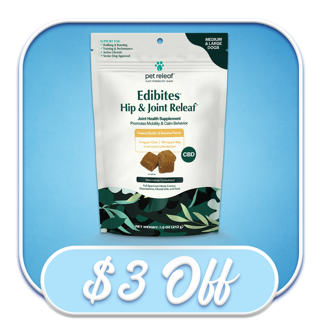 #40662 Pet Releaf - Large Breed Peanut Butter & Banana 7.5oz CBD Treats