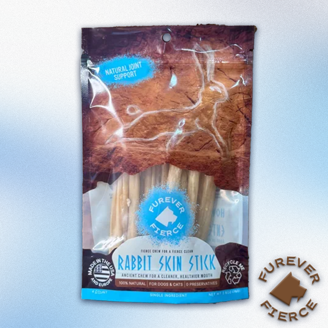 Furever Fierce - Rabbit Skin Stick Natural Chews 4ct