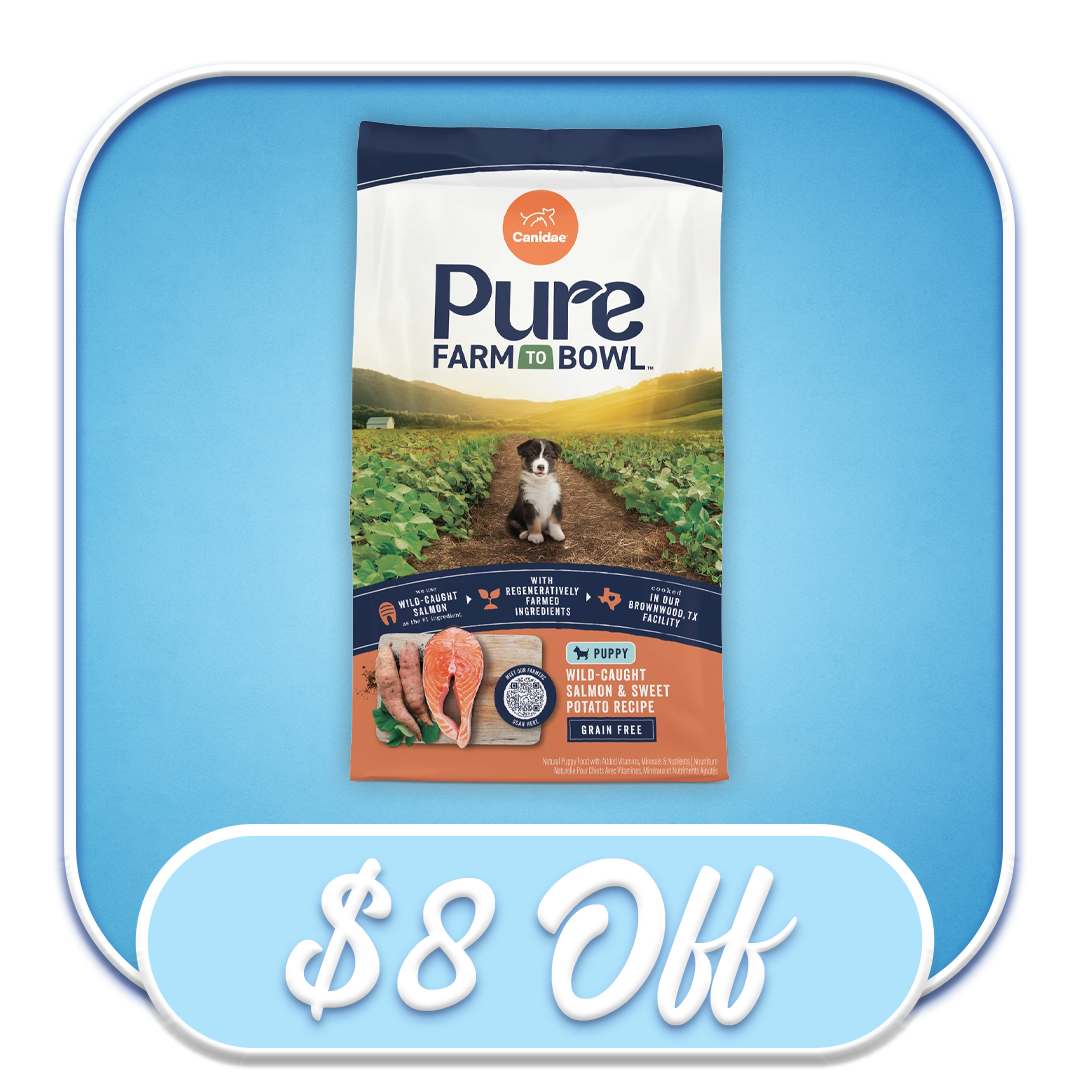 #51024 - Canidae PURE Grain-Free Wild-Caught Salmon & Sweet Potato 22lb Dry Puppy Diet