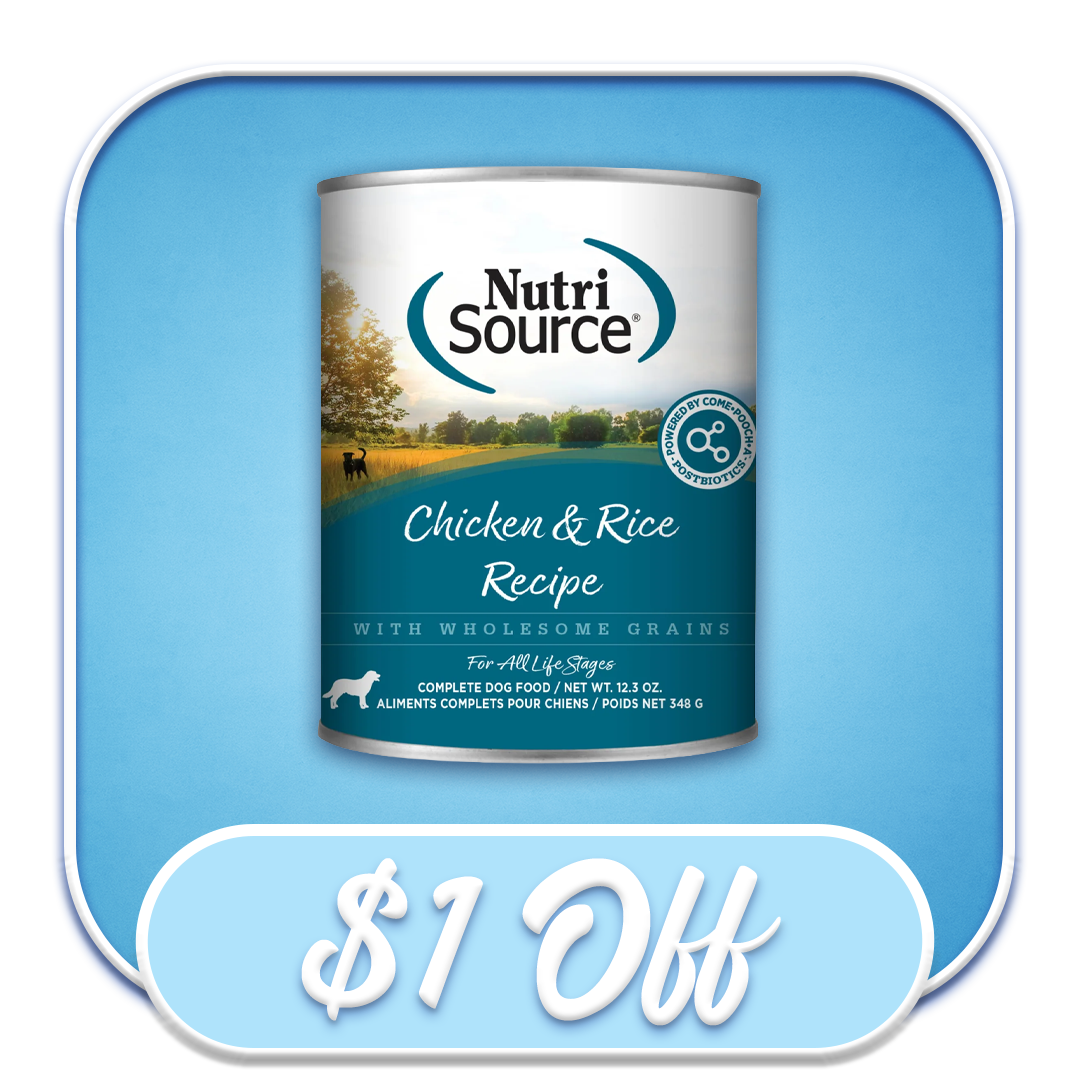 #33636 NutriSource - Chicken & Rice with Wholesome Grains 12.3oz Wet Dry Dog