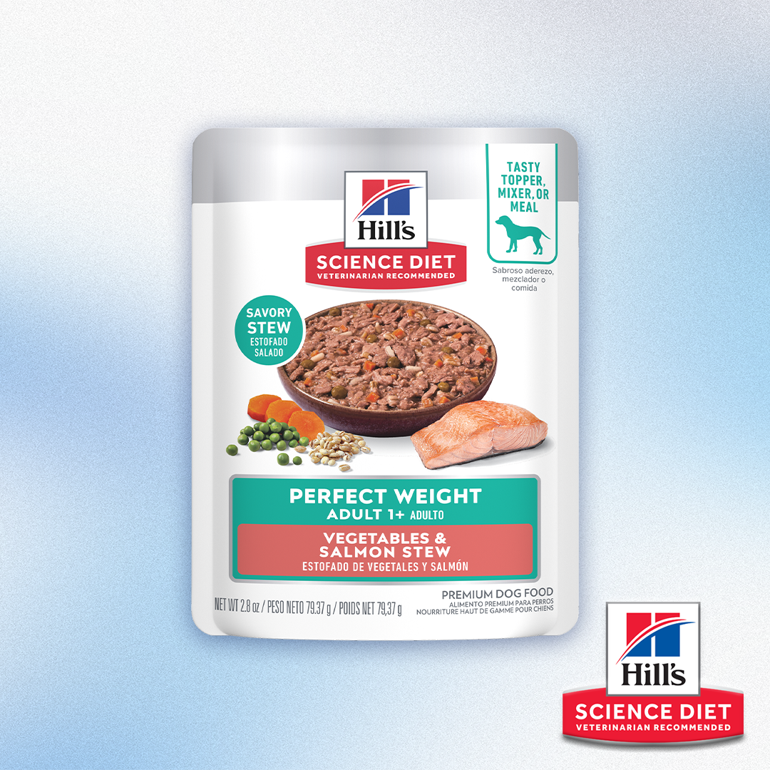 Science Diet - Perfect Weight Salmon & Vegetables Stew Topper/Mixer/Meal Pouch for Dogs (2.8oz)
