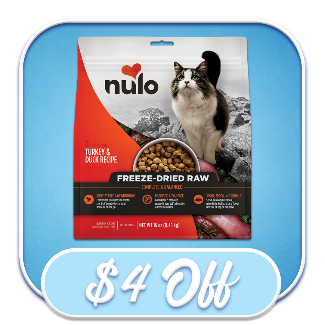 #49769 Nulo - Freeze-Dried Raw Grain-Free Turkey & Duck Recipe 16oz Cat Diet