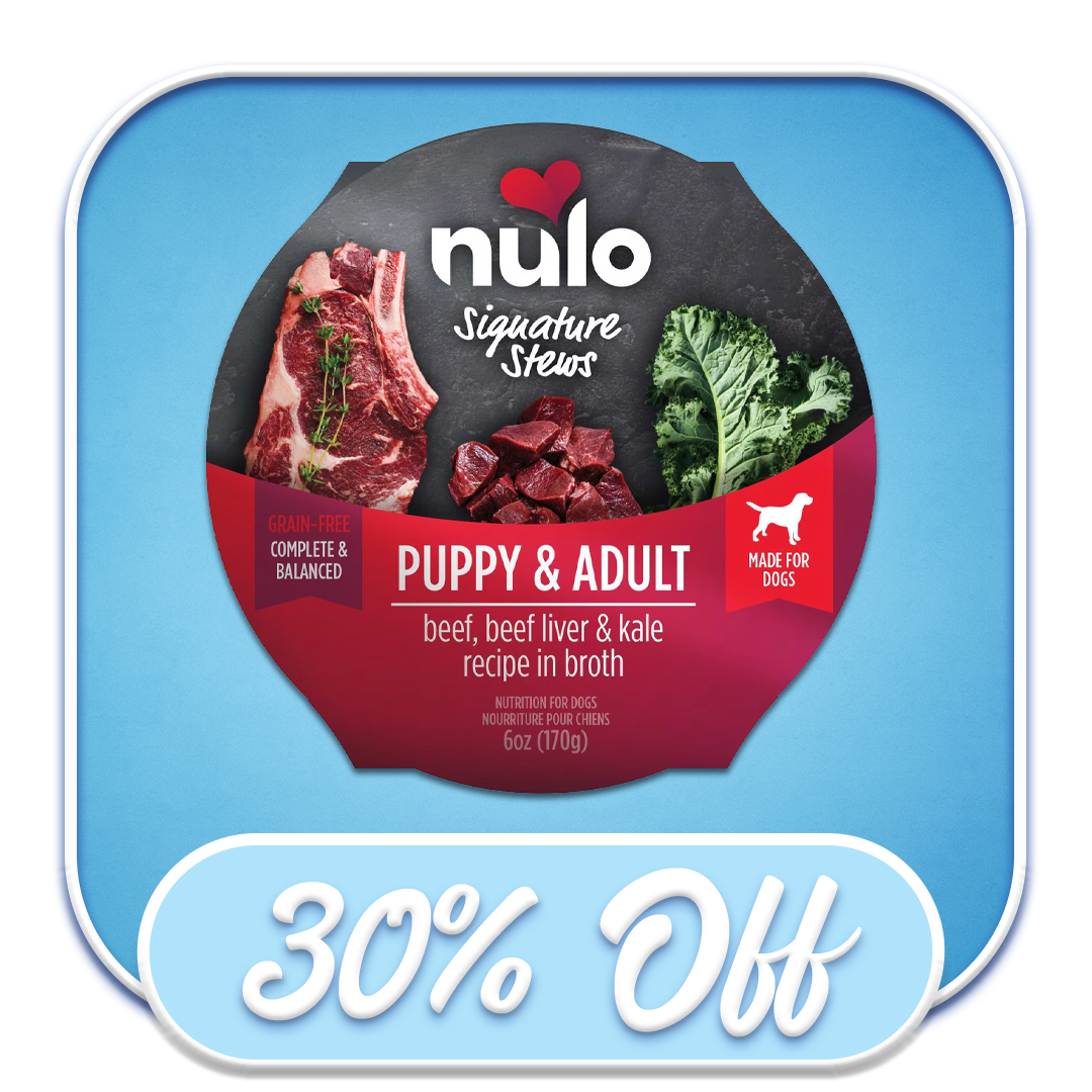 #48744 Nulo - Signature Stews Puppy & Adult Beef, Beef Liver & Kale, 6oz Wet Dog Diet