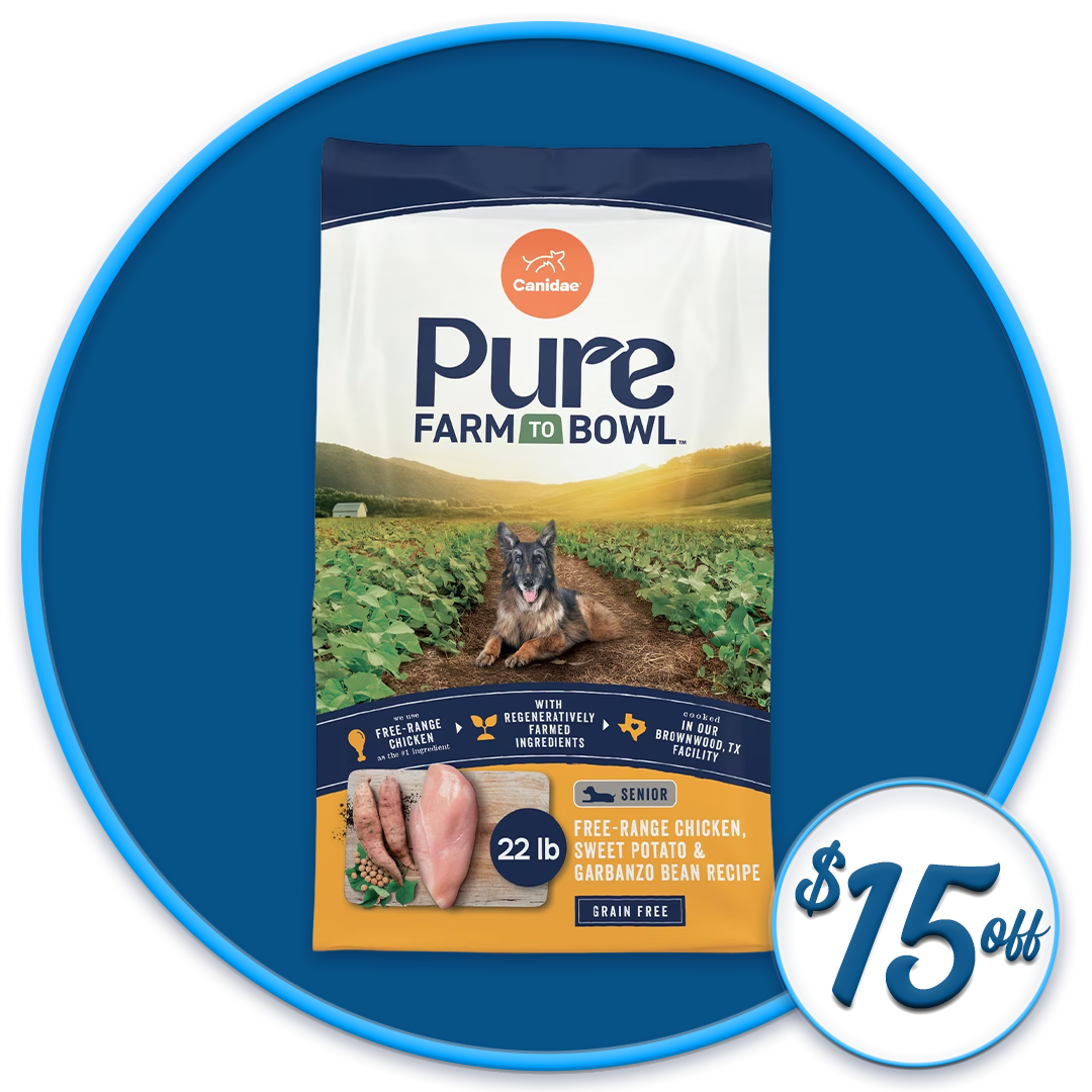 #41016 - Pure Farm to Bowl Free-Range Chicken, Sweet Potato & Garbanzo Bean Dry Senior Dog Diet 22lb