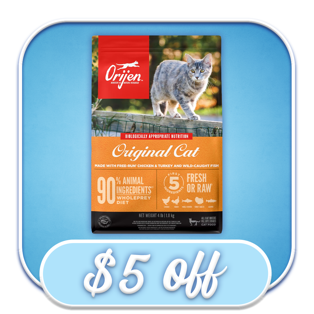 #34806 Orijen - Original Cat Free-Run Chicken & Turkey and Wild-Caught Fish Dry Cat Diet 4lb