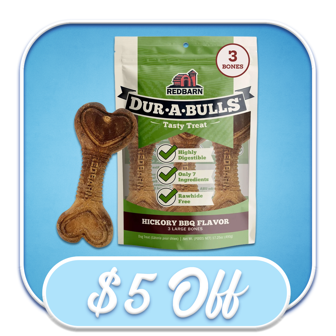 #50906 Redbarn - Dur-a-Bull Bones Large Hickory BBQ Flavor 3pk 
