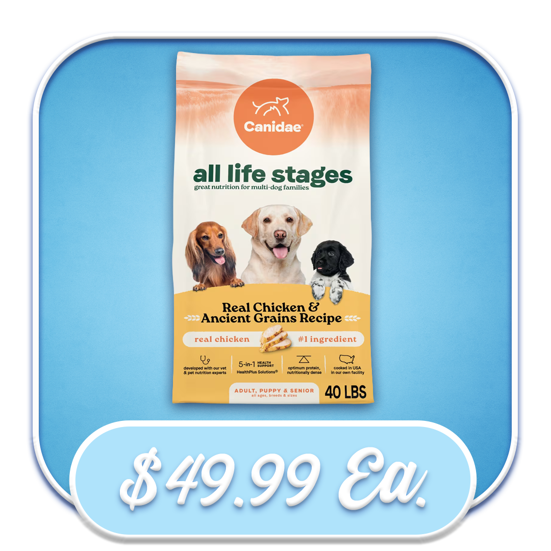 #52298 Canidae - All Life Stages Real Chicken & Ancient Grains Recipe 40lb Dry Dog Diet