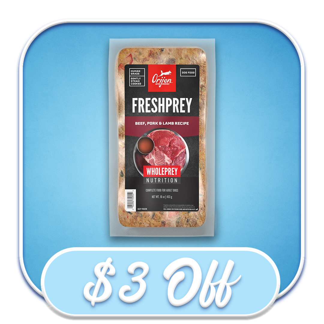 #52575 - Orijen Fresh Prey Beef, Pork & Lamb Recipe Frozen Diet 16oz (EACH)