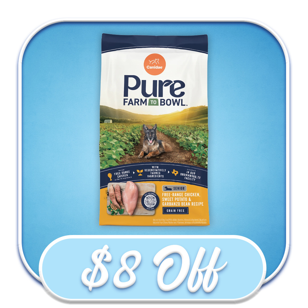 #41027 - Canidae PURE Grain-Free Free-Range Chicken, Sweet Potato & Garbanzo Bean 24lb Dry Senior Diet