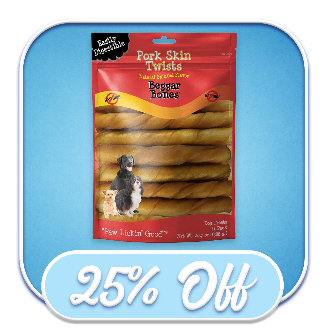 #47159 Savory Prime - Beggar Bones Pork Twists 21pk