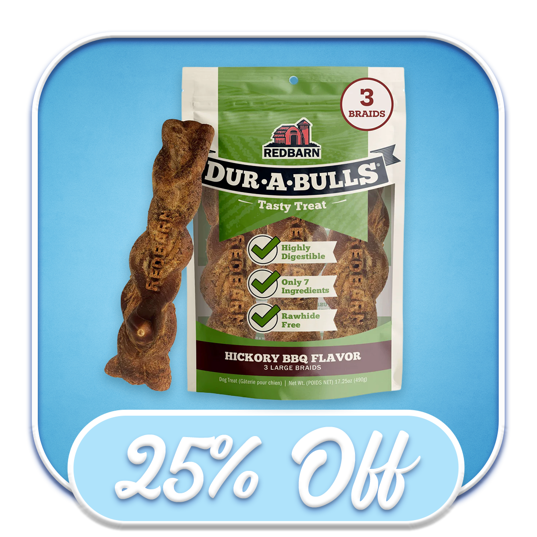 #50907 Redbarn - Dur-A-Bulls Hickory BBQ Braid 3pk