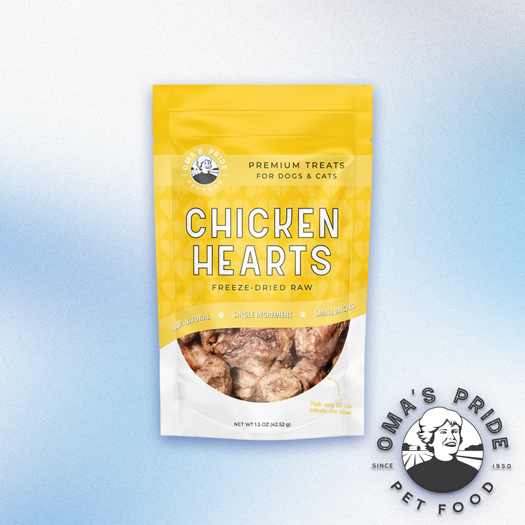 Oma's Pride - Freeze-Dried Raw Chicken Hearts (1.5oz)