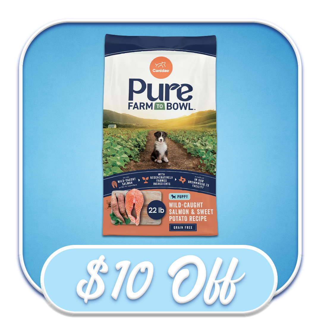 #51024 Canidae - Pure Farm to Bowl Wild-Caught Salmon & Sweet Potato Recipe 22lb Dry Puppy Diet 