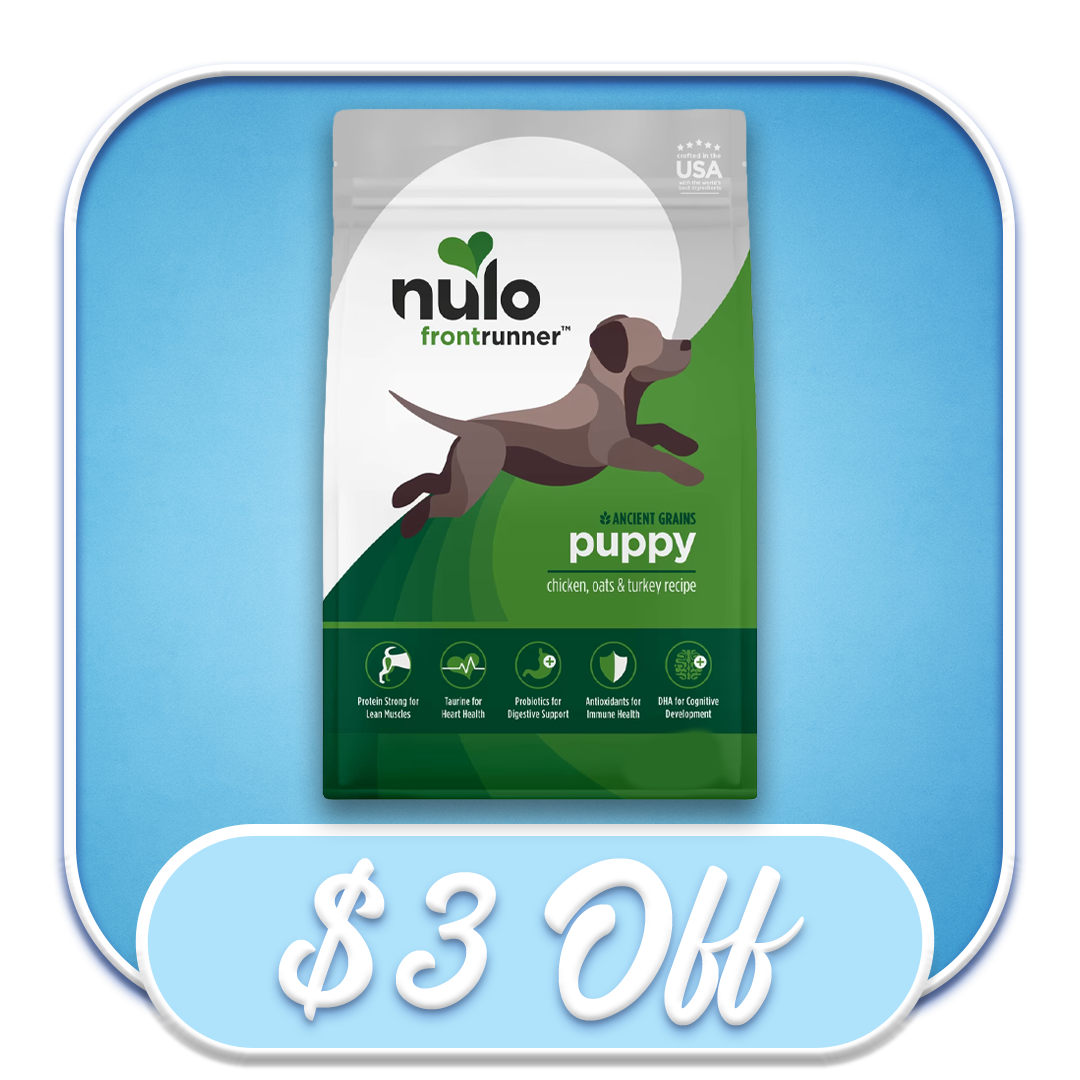 #42237 - Nulo Frontrunner Ancient Grains Puppy Chicken, Oats & Turkey Recipe 3lb Dry Dog Diet