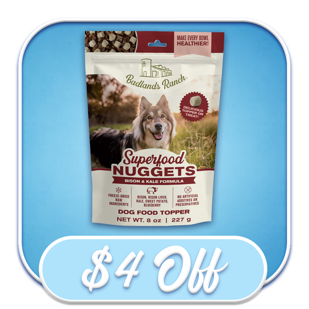 #52041 Badlands Ranch - Superfood Nuggets Bison & Kale 8oz Dog Food Topper