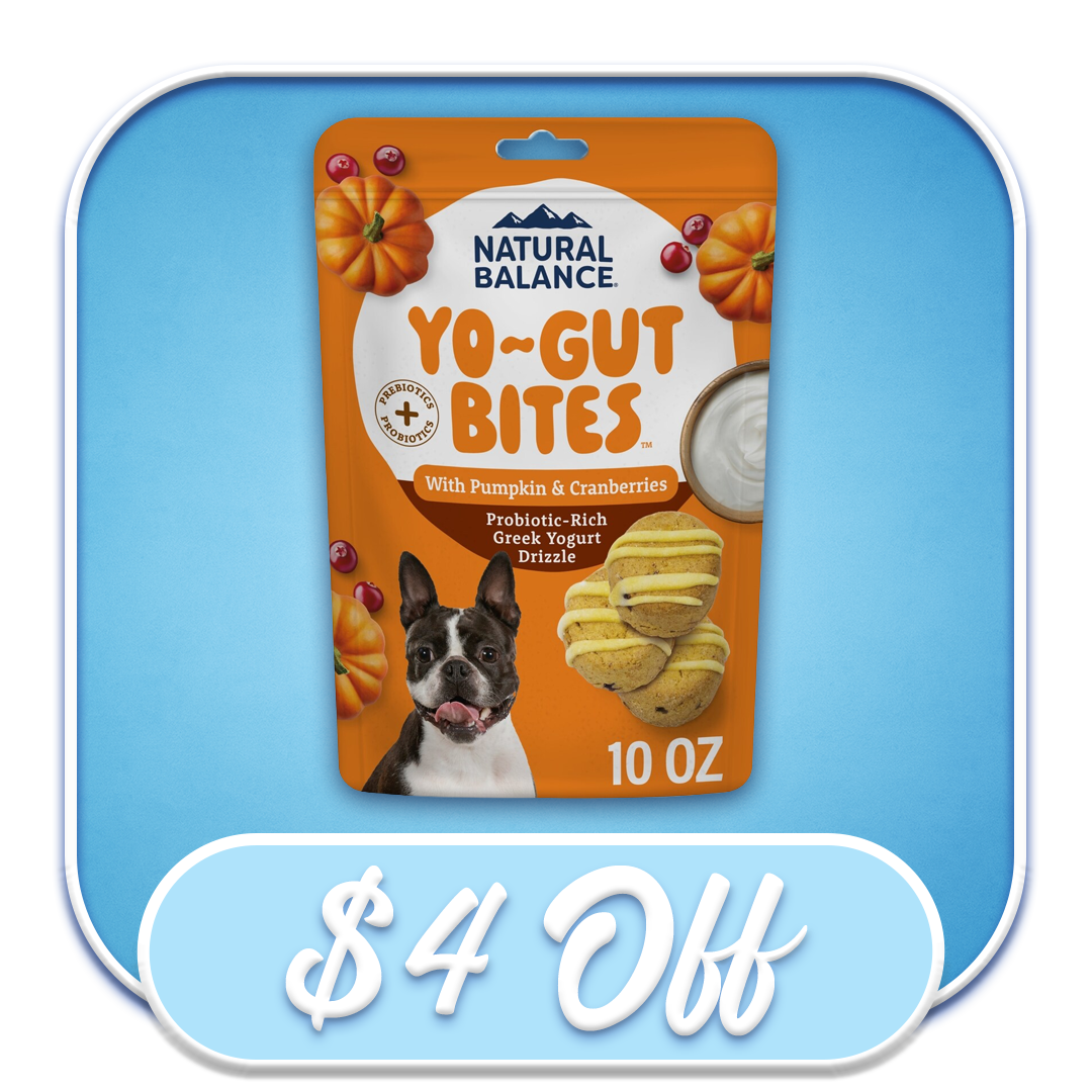 #52008 Natural Balance - Yo-Gut Bites Pumpkin & Cranberries 10oz Treats