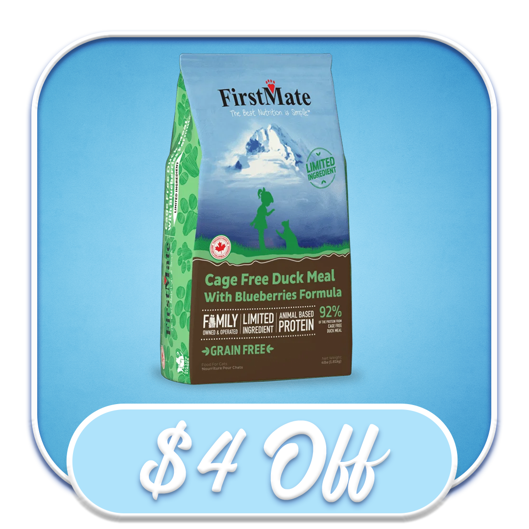 #52057 FirstMate - Cage Free Duck Meal and Pumpkin Dry Cat Diet 4lb