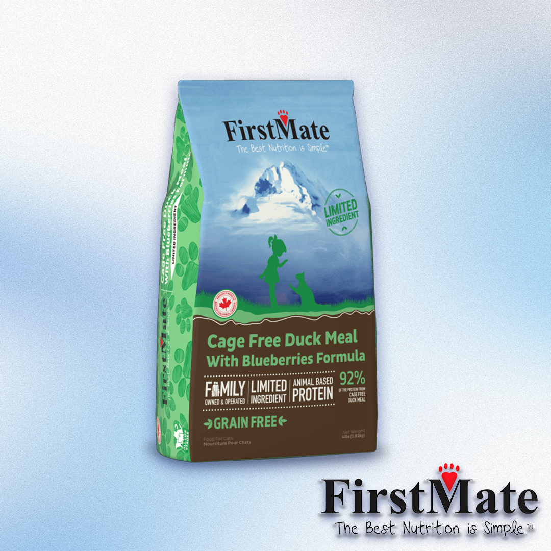 FirstMate - Cage Free Duck Meal with Blueberries Formula Grain-Free Dry Cat Food (4lb & 10lb)