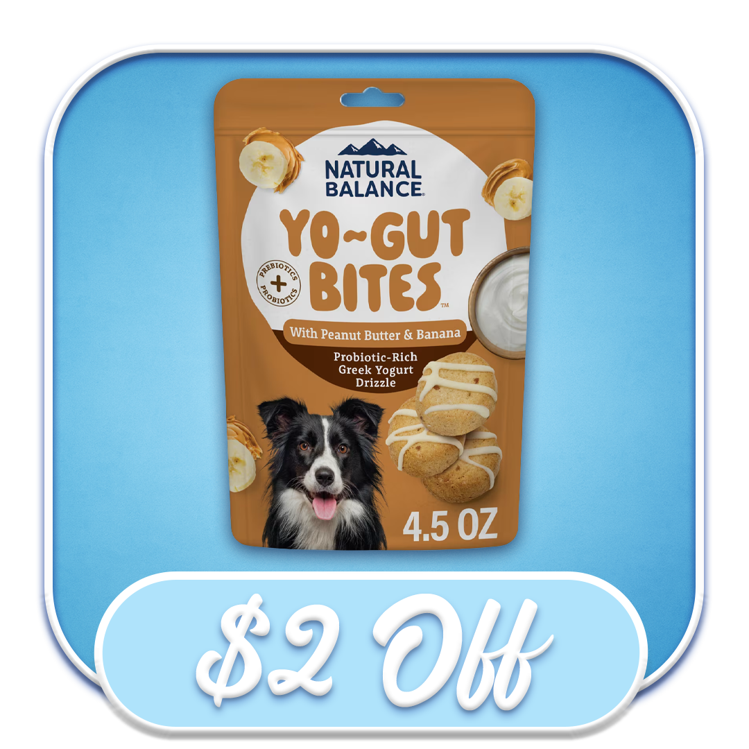 #52009 Natural Balance - Yo-Gut Bites Peanut Butter & Banana 4.5oz Treats