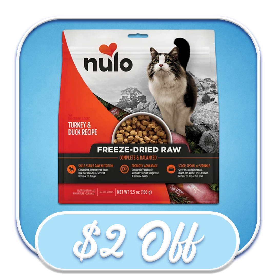 #49770 Nulo - Freeze-Dried Raw Grain-Free Turkey & Duck Recipe 5.5oz Cat Diet