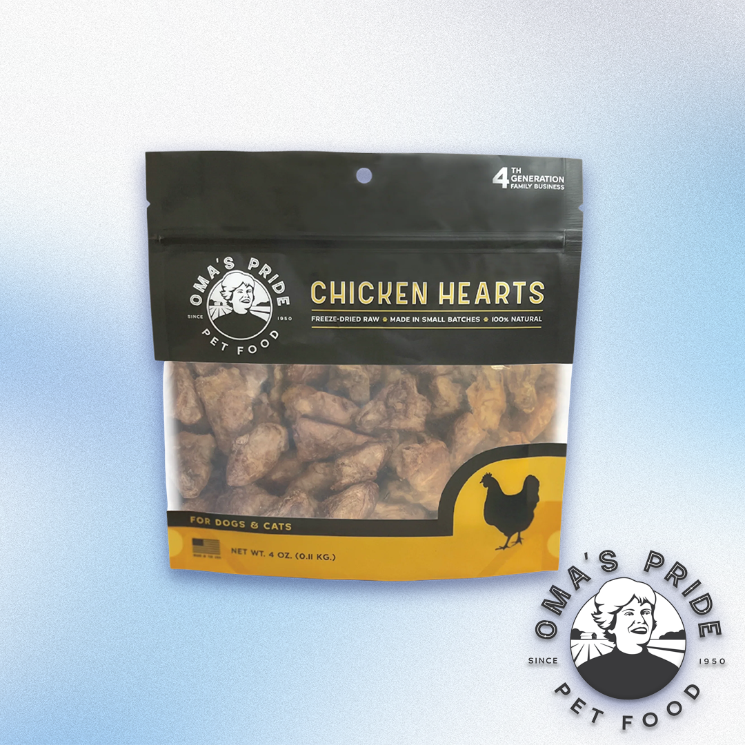 Oma's Pride - Freeze-Dried Raw Chicken Hearts (4oz)
