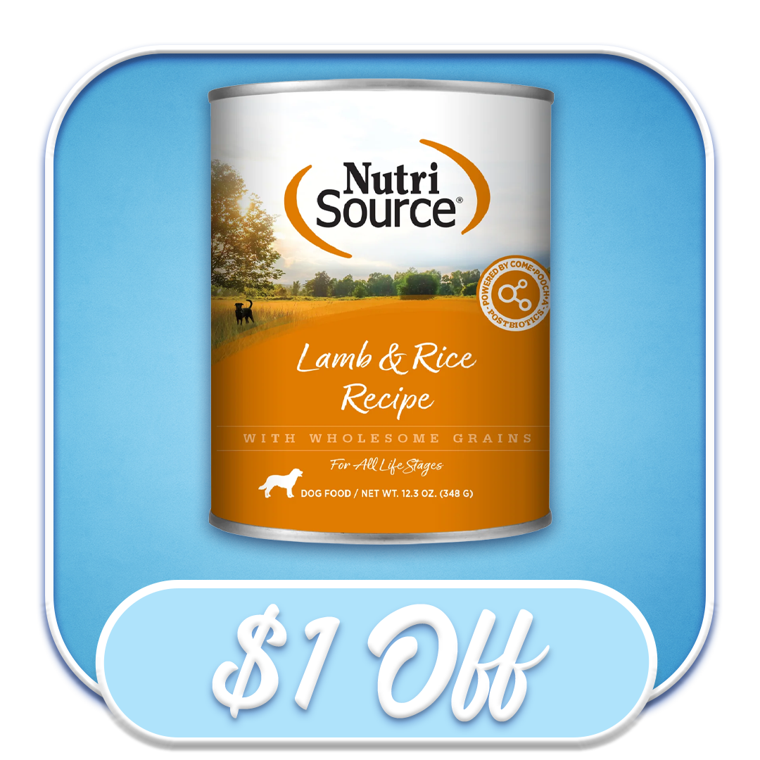 #33637 NutriSource - Lamb & Rice with Wholesome Grains 12.3oz Wet Dry Dog