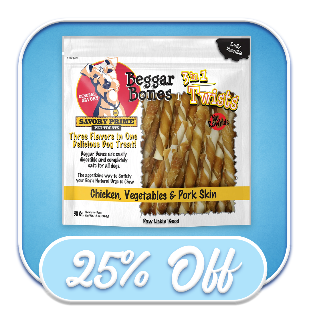 #51446 Savory Prime - Beggar Bones 3-in-1 Twists 30ct