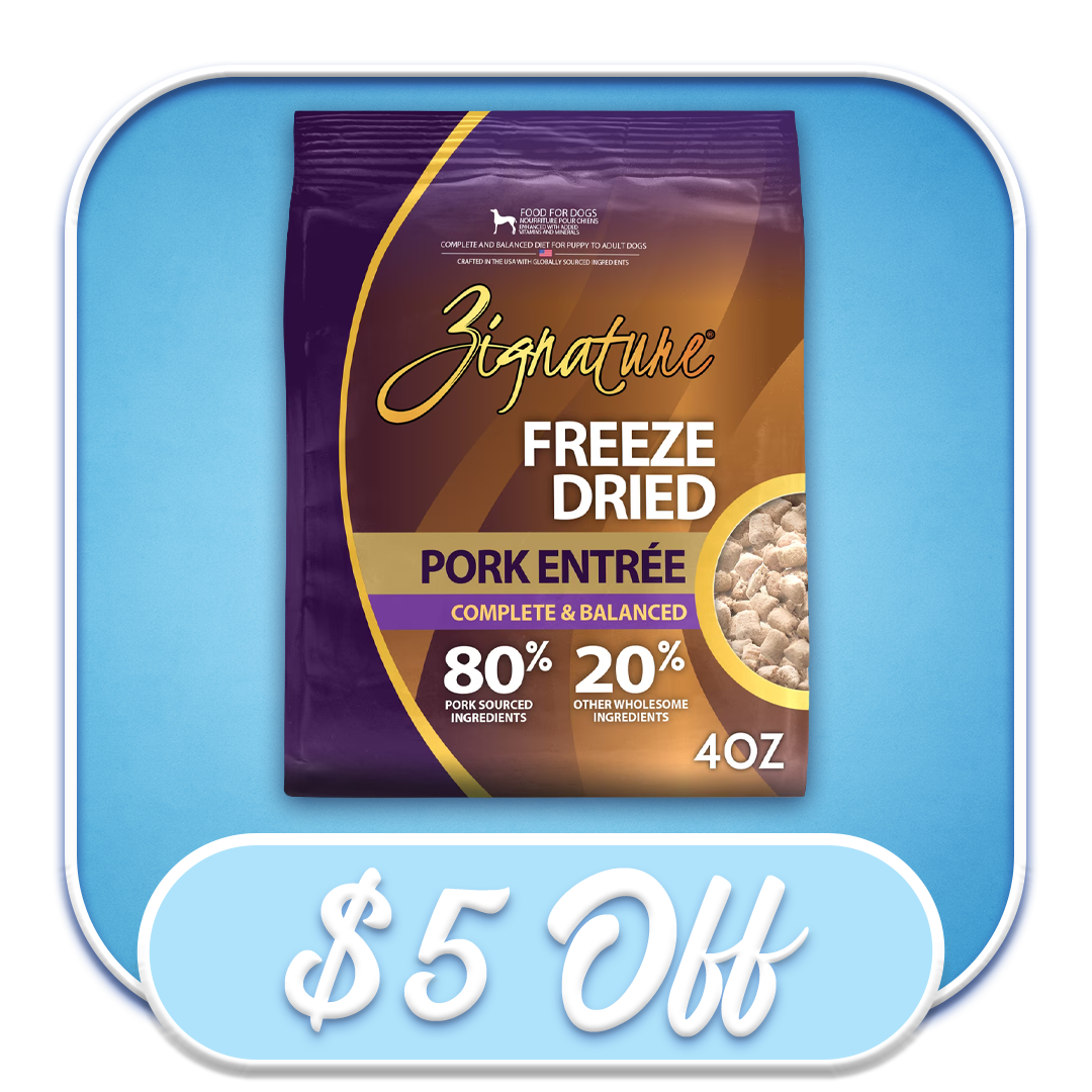 #52719 Zignature  - Freeze-Dried Pork Entree 4oz Dog Diet