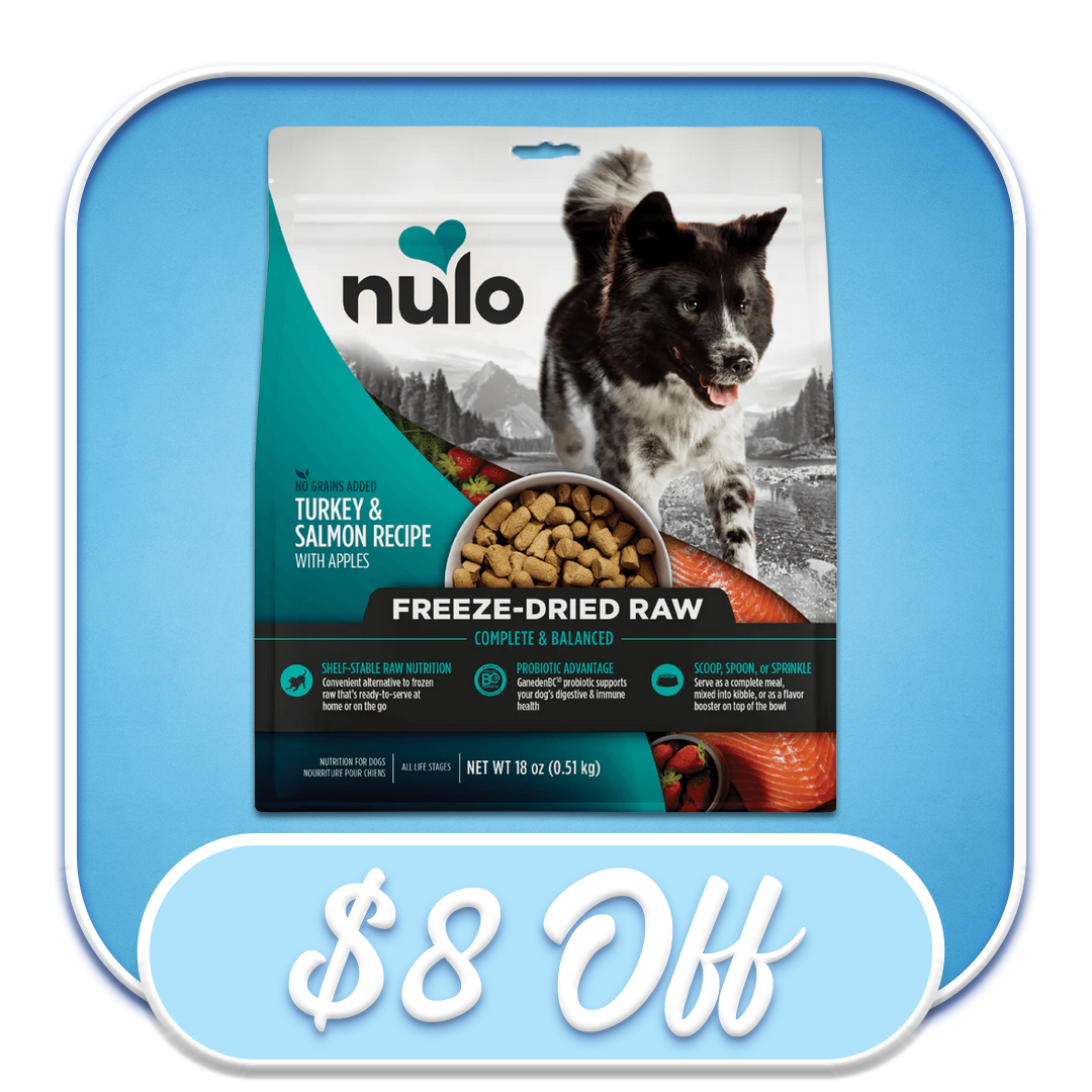 #49775 Nulo - Freeze-Dried Raw Grain-Free Turkey & Salmon with Apples 18oz Dog Diet