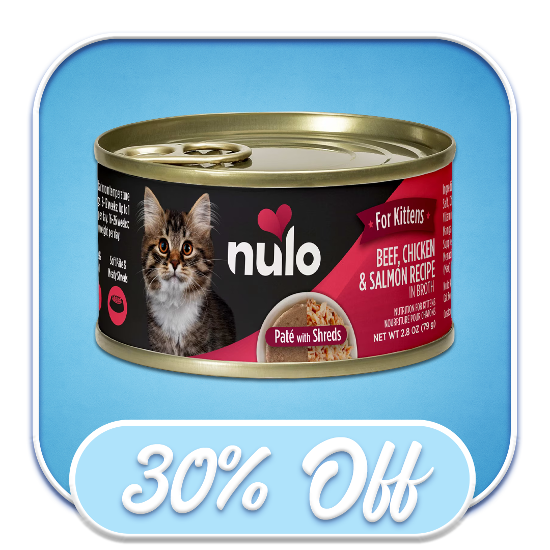#48748 Nulo - Beef, Chicken & Salmon Pate with Shreds 2.8oz Wet Kitten Food