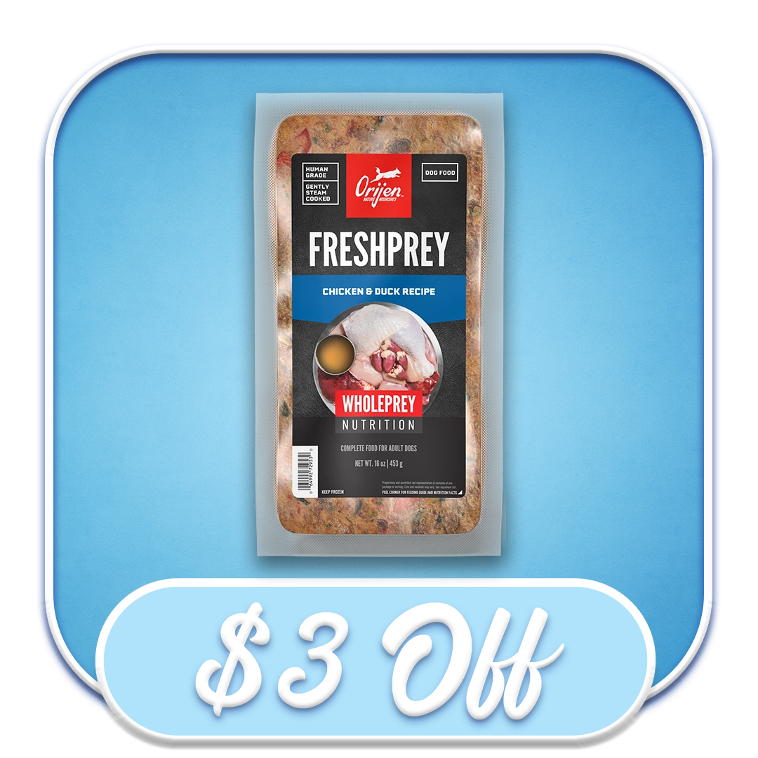 #52577 - Orijen Fresh Prey Chicken & Duck Recipe Frozen Diet 16oz (EACH)