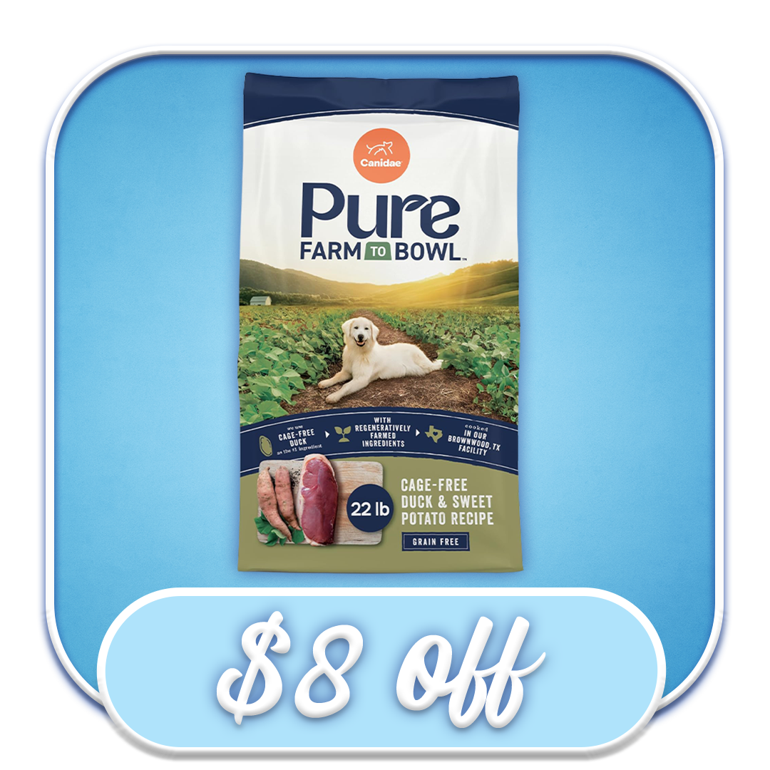 #41018 Canidae Pure Farm to Bowl - Cage-Free Duck & Sweet Potato Dry Dog Diet 22lb