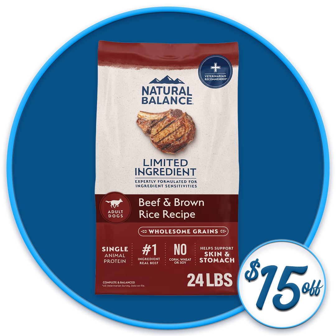 #43645 - Beef and Brown Rice Dry Dog Food Diet 24lb 