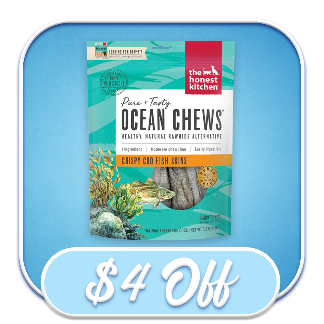 #42987 The Honest Kitchen - Crispy Cod Fish Skins Ocean Chews 5.5oz