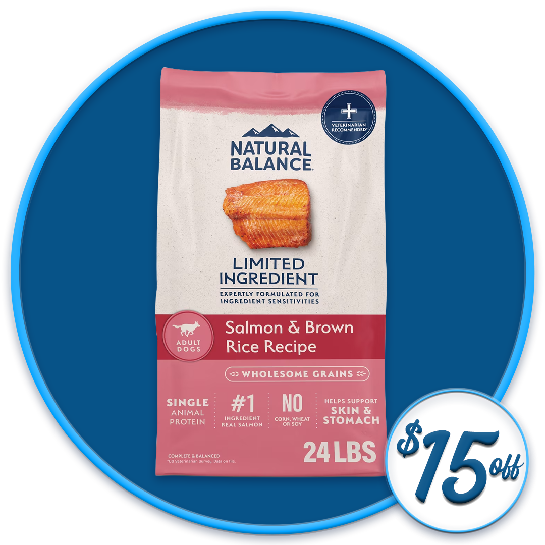 #46174 - Salmon and Brown Rice Dry Dog Food Diet 24lb 